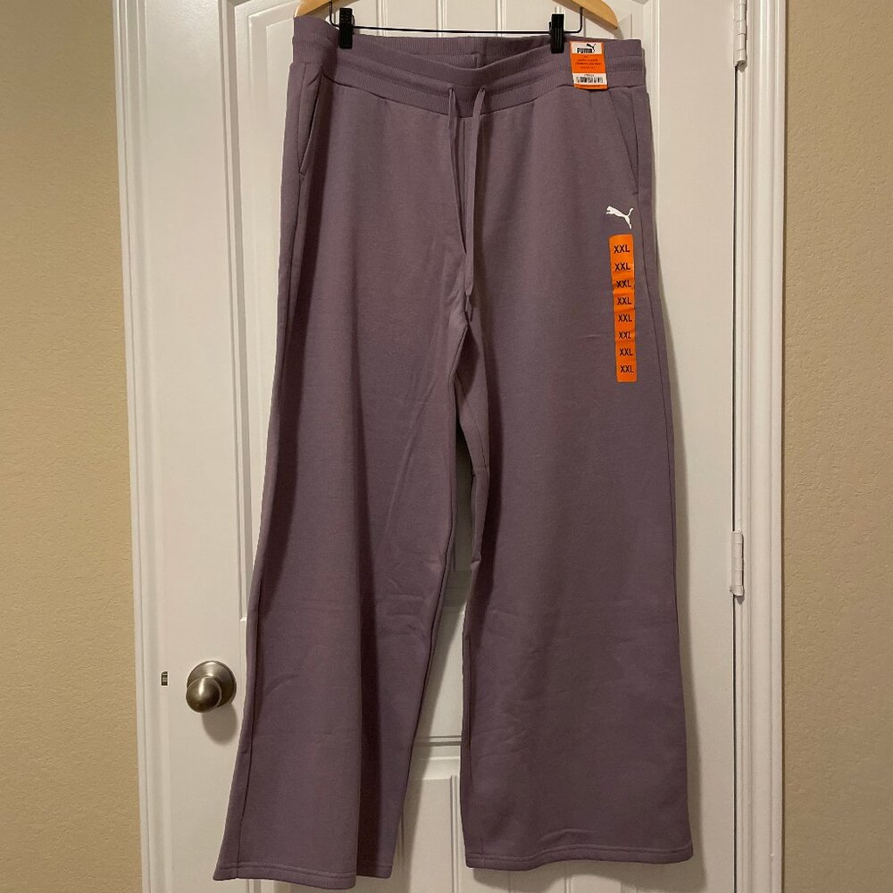 PUMA Ladies Fleece Straight Leg Pant Purple